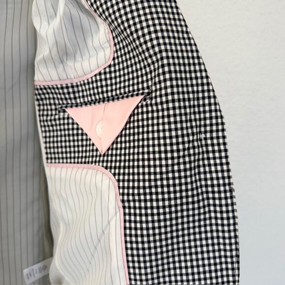 Talbots Gingham Single Button Blazer Black/White Pockets Vent Lined Women's 6 - Picture 9 of 13